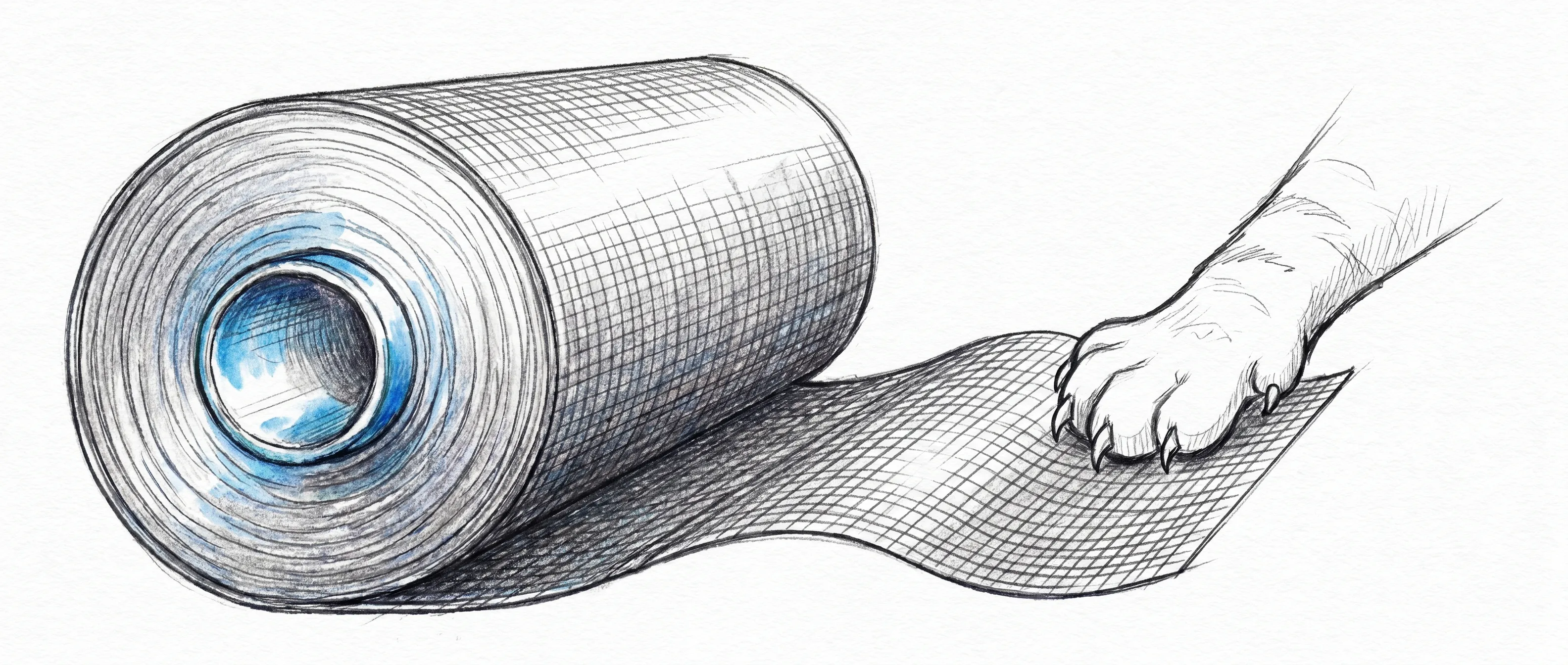 Robuuste petscreen op rol van vinyl-coated polyester die bestand is tegen scherpe nagels van honden en katten
