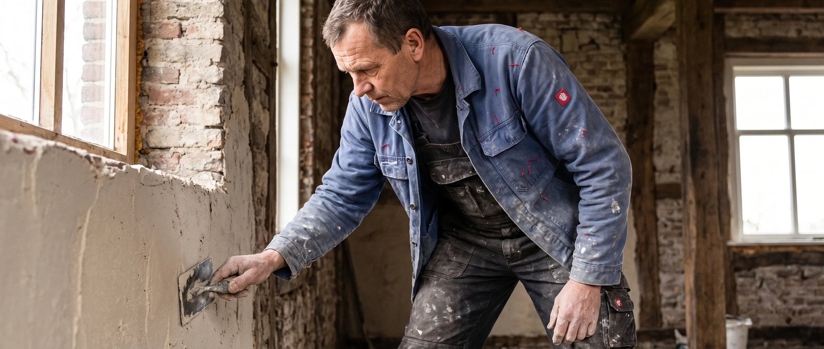 Lokale expertise van de Afbouwbroers bij hoogwaardig stucwerk voor een boerderijrenovatie in Drenthe